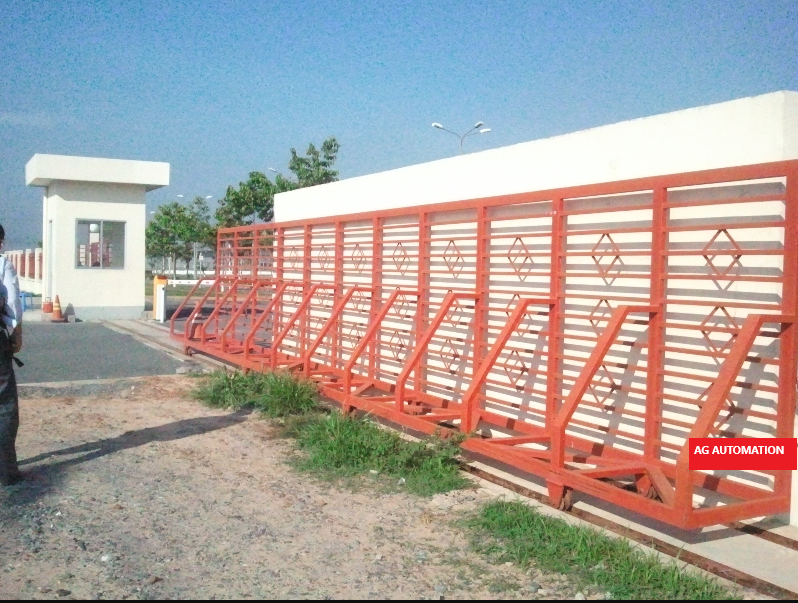 Cổng trượt chữ A tự động Powertech - motorcongtudong.com.vn