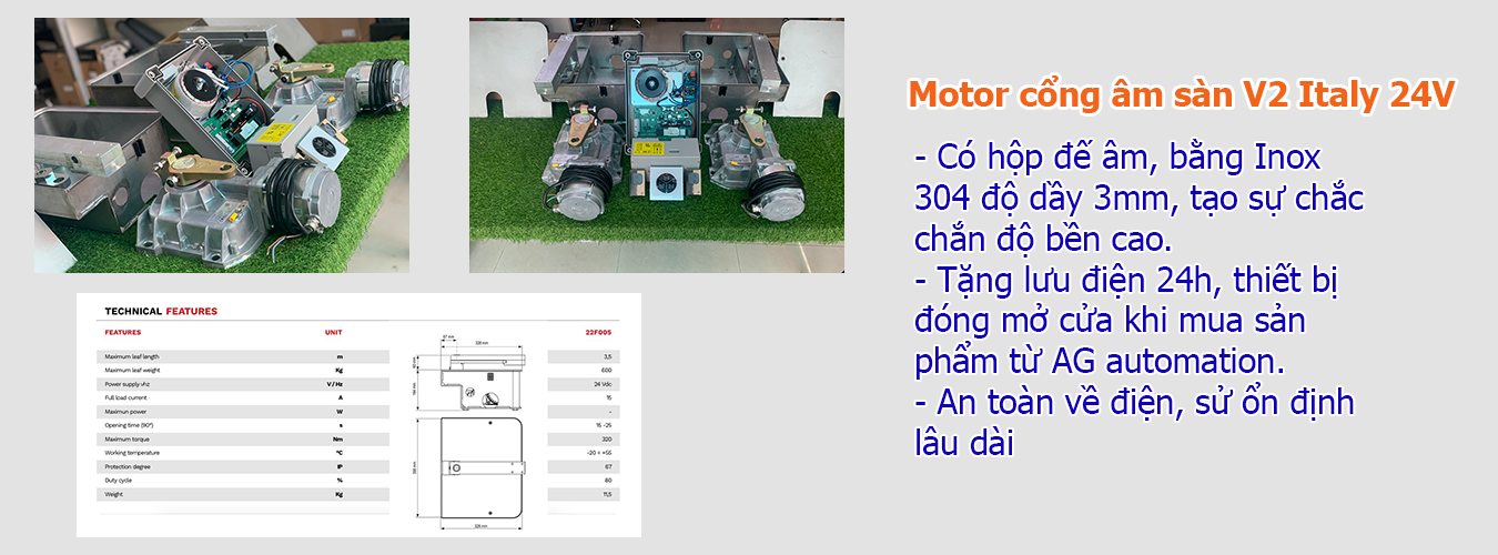Motor cổng âm sàn V2 Y